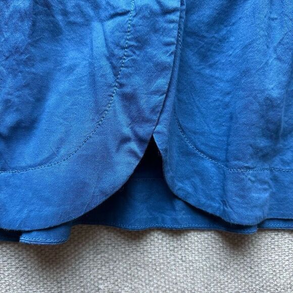 Eileen Fisher Blue Zip Blazer‎ Size M Organic Linen Blend Italian Fabric - Picture 5 of 8